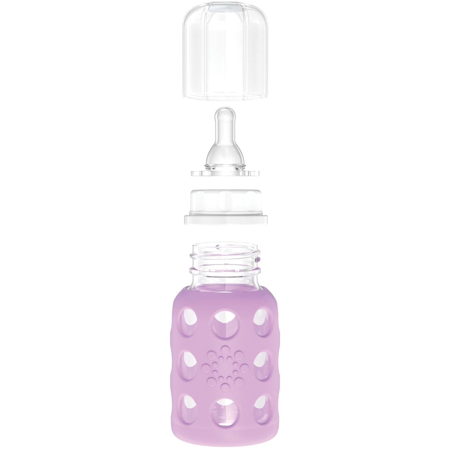 Lifefactory Baby 6 Bottle Starter Set in Mint/Lavender and in Kale/Grape Flat & Sippy Caps Stage 3 Nipples 16 Oz 12 Piece Set