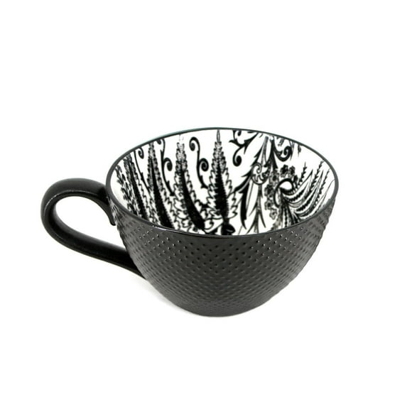 Ma Maison Black & White Fern Mug, 450ml (15oz) Mug