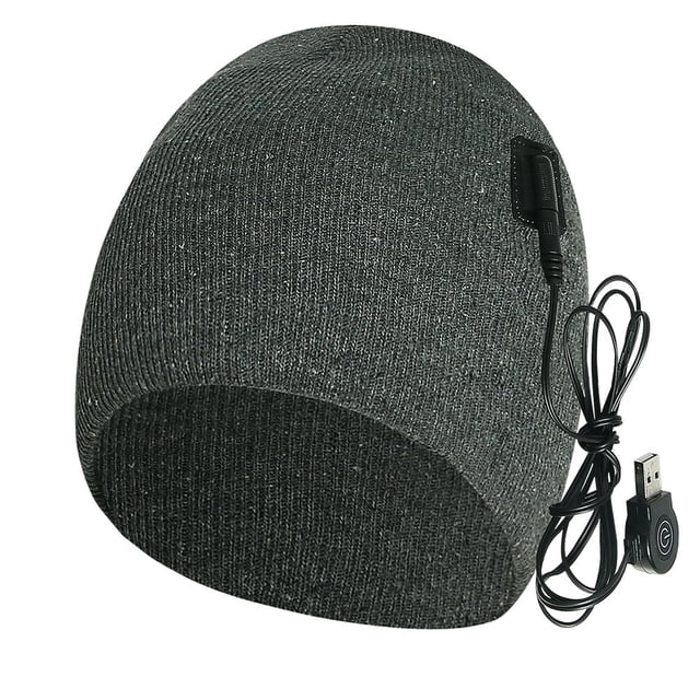 Bonnets Chauffants Tricotés Hommes Femmes Couvre-Chefs pour la Randonnée à Vélo (Gris)