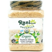 Rani Organics Psyllium Whole Husk Powder (Isabgol), Dietary Fiber Supplement, USDA Organic 9.8oz (280g) PET Jar ~ All Natural | Vegan | Gluten Friendly | Non-GMO | Indian Origin