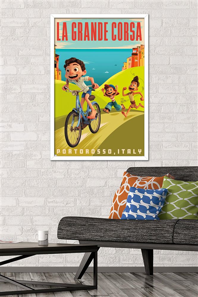 Disney Pixar Luca - La Grande Corsa Wall Poster, 22.375" x 34", Framed