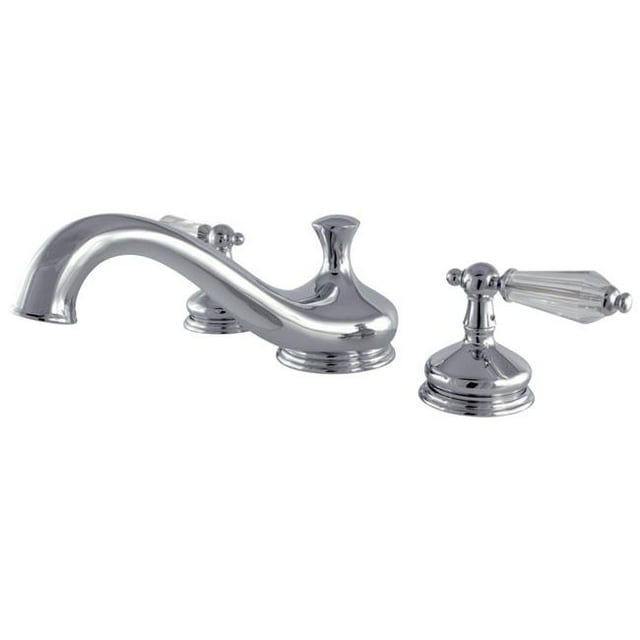 Roman Tub Filler with Cross Handle, Chrome