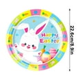 thumbnail image 3 of Honeeladyy 10 Pcs Easter Paper Plates 9in Disposable Platters Easter Bunny Eggs Serving Dish Tray Dinner Serving Tableware Round Trays for Dinner Cookie Cake Dessert Holiday Party Supplies, 3 of 6