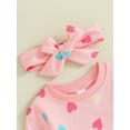 thumbnail image 6 of Baby Girl Autumn Clothes 6M 12M 18M 24M 3Y Newborn Toddler Long Sleeve Valentine's Day Heart Print Sweatshirt Pants Outfits Infant Tracksuits, 6 of 10