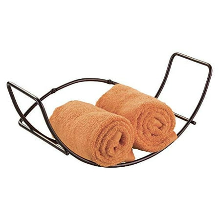 Mdesign Modern Decorative Metal Bathroom Wall Mount Towel Rack