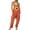 Orange, variant on Lisingtool Womens Overalls Women's Casual Sleeveless Jumpsuits V Neck Spaghetti Strap Overalls Stretchy Long Pants Romper with Two Pockets Jumpsuits for Women Dressy Brown