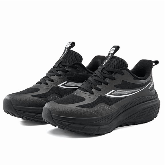 Men's Thick EVA Cushion Trail Running Shoes, Breathable Mesh Non Slip Athletic Sneakers