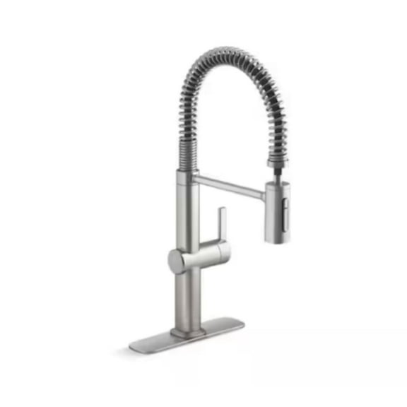 KOHLER Clarus Semi Professional Single Handle Pull Down Sprayer Kitchen Faucet in Vibrant Stainless