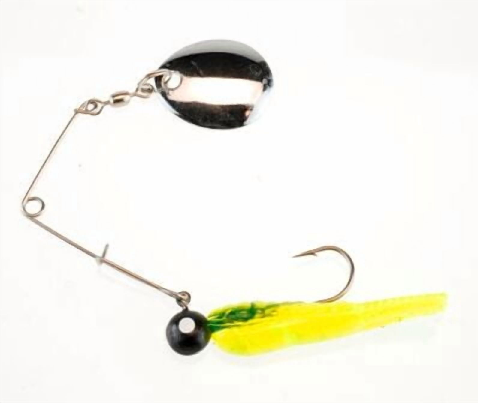 (2 pack) Johnson Original Beetle Spin Fishing Lure, Fluorescent Chartreuse, 2 in