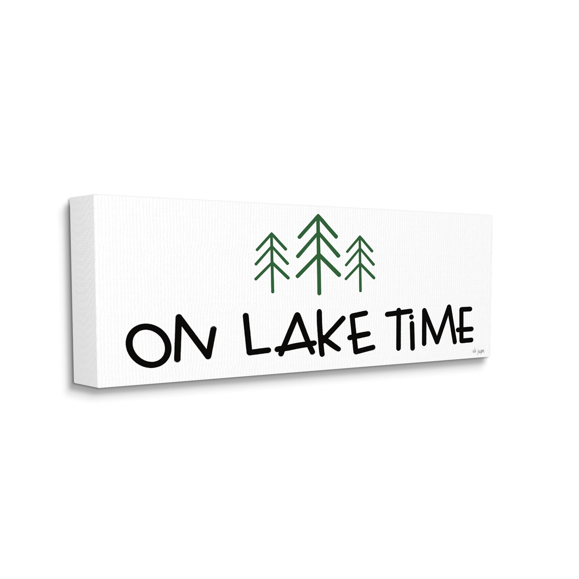 Stupell Industries On Lake Time Phrase Typography Pine Tree Doodle Canvas Wall Art, 24 x 10, Design by Jaxn Blvd.