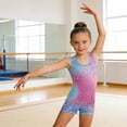 thumbnail image 2 of LRen Girls One Piece Swimsuit Quick Dry Stretch Athletic Romper Jumpsuit Tween Girls' Swimwear with Print Shorts 3-12Y, 2 of 5