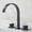 Black, variant on Basin Faucet Gold Sink Tap Brushed Gold Square Brass Faucet Bathroom Sink Faucet 3 Hole Double Handle Hot and Cold Water Tap