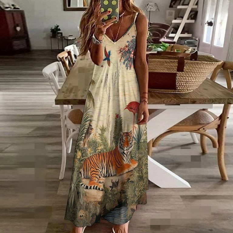 slim fit dress slacks The Sexy and City Dress: The Jungle Print – ILAVA main image 0