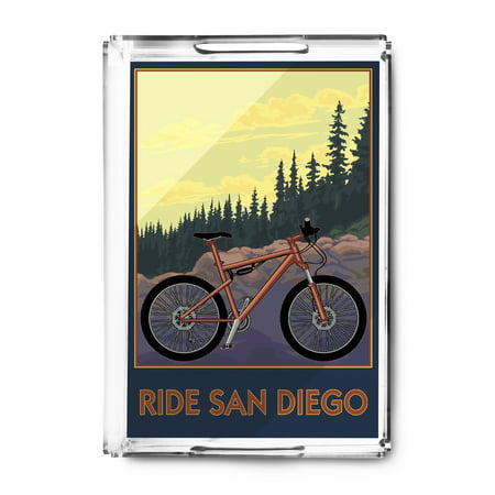 Ride San Diego - Mountain Bike Scene - Lantern Press Artwork (Acrylic Serving