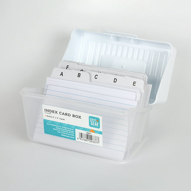 Pen + Gear Index Card Box, 3 x 5, White, Desktop Organizers