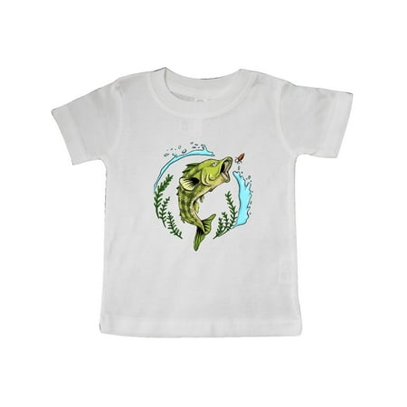 

Inktastic Leaping Bass Fish- fishing illustration Gift Baby Boy or Baby Girl T-Shirt