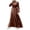 A-Brown666, variant on XIAOCHA Women's Satin Maxi Dress High Neck Belted Long Sleeve Gown Elegant Modest Formal Evening Dress