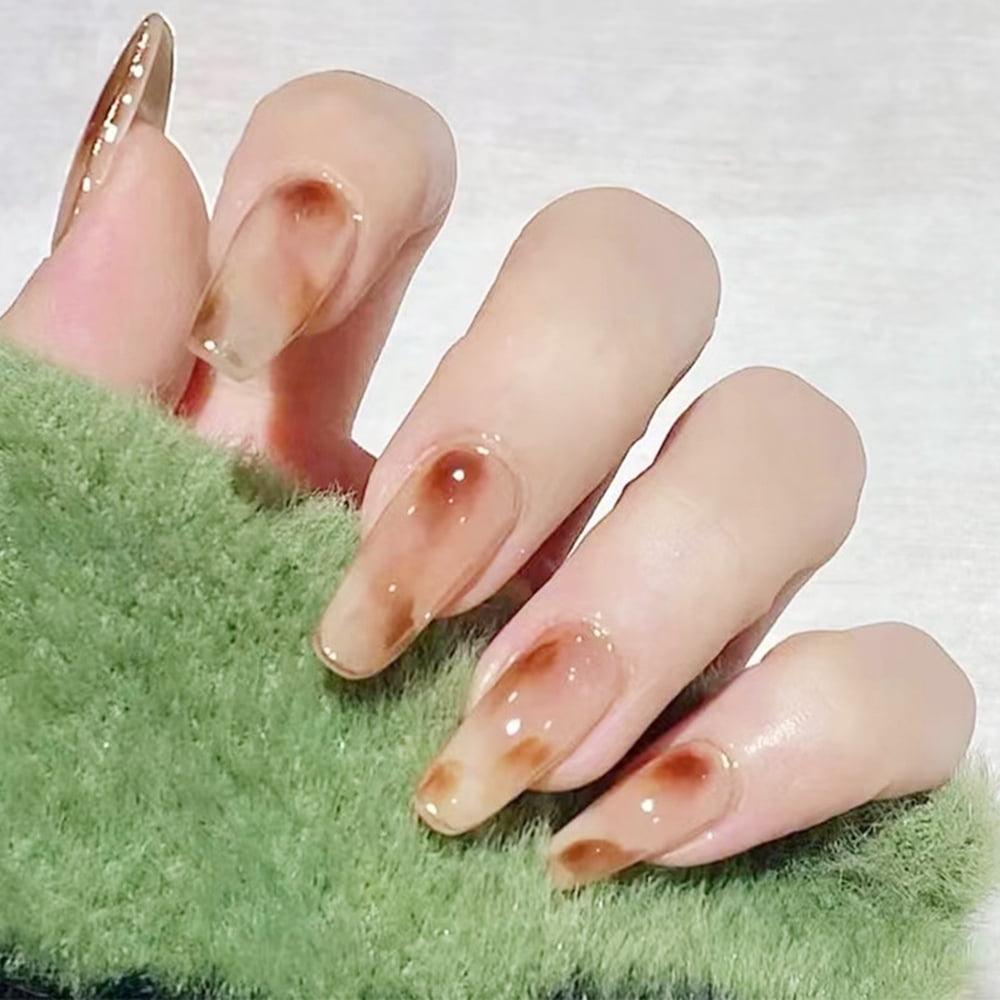 Translucent Amber Artificial Nails False Nail Lasting Fake Fingernail
