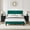 Green, variant on Taomika, Queen Size Tufted Nailhead Upholstered Platform Bed Frame with Adjustable Headboard-Dark Green