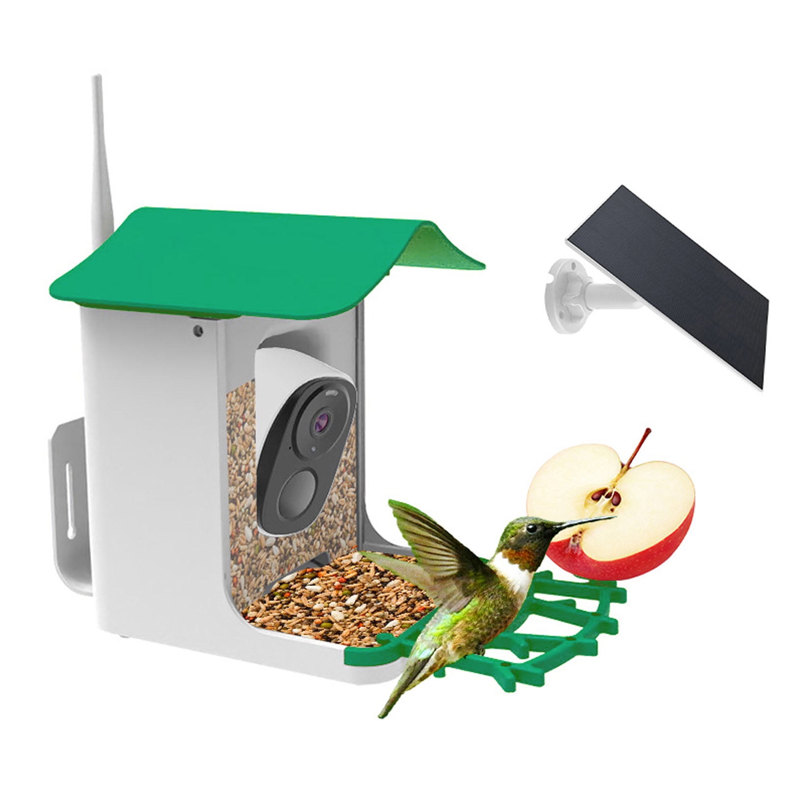 Smart Bird Feeder with Camera Solar Panel HD Video Birds House Weatherproof for Effortless Bird Watching