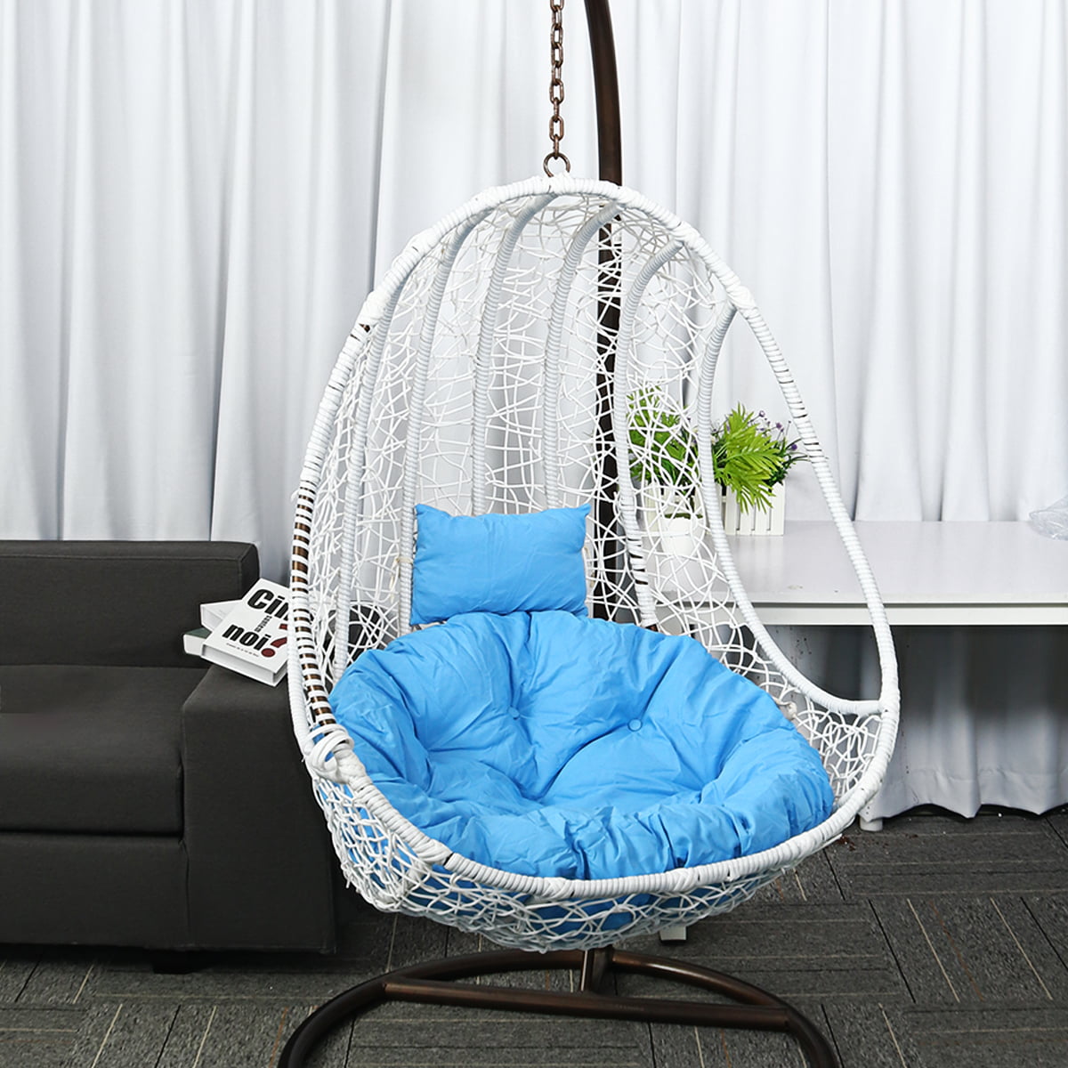 Swing Hanging Egg Chair Cushion Soft Pad Hammock Waterproof Stand Porch Cushions 