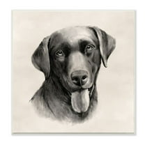 Stupell Industries Vintage Sepia Tone Black Labrador Dog Portrait Designed by Grace Popp