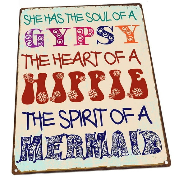 Gypsy Soul 9"x12" Metal Sign, Wall Decor for Mancave, Den, or Gameroom