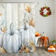 thumbnail image 2 of Vintage Pumpkin Shower Curtains for Bathroom, Fall Autumn Maple Leaf Waterproof Fabric Shower Curtain for Bathroom Bathtub Decoration, Machine Washable, 72"x72", 2 of 9