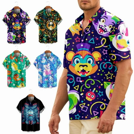 

Men s Collared Button Down Shirt Regular Polyester Bowling Shirts Up to 8XL