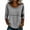 Gray -AJ11, variant on 3/4 Sleeve Length Tops for Women Lace Patch Casual Dressy Blouses Vintage Trendy Shirts Round Neck Loose Fit Tunic White L