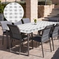 thumbnail image 4 of Picnic Table Cloth, 78"x35" Rectangle Vinyl Plaid Fitted Tablecloths Waterproof Flannel Backed Table Covers for Dining Camping Outdoor, Grey/White, 4 of 6