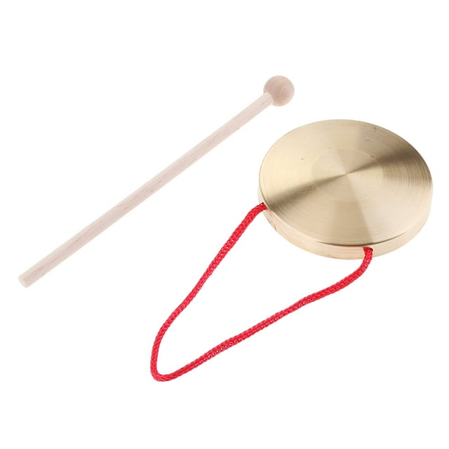 Hand Gong Platillos de Metal Bebé Música Temprana Juguete Inclinado con Mazos de CUTICAT Mini gong de mano