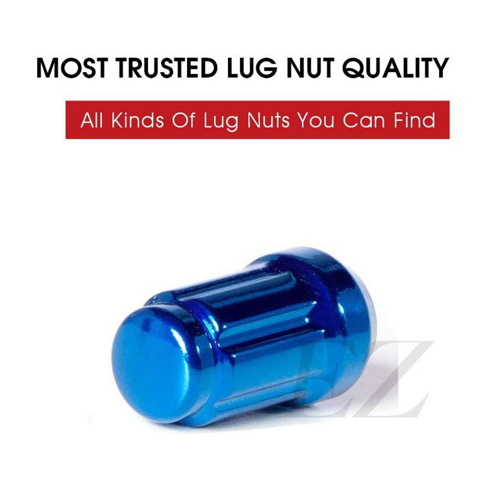 20 Blue Spline Drive Small Diameter Acorn 12x1.5 Lug Nut Kit with Key