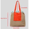 thumbnail image 2 of Lightweight Nylon Shoulder Tote Bag for Women Large Hobo Purse Color Blocking Top Handle Handbag with Drawstring, 2 of 7