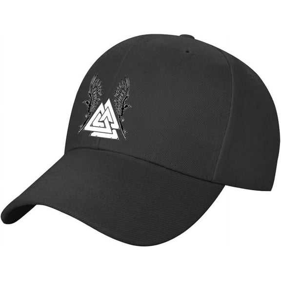TEPANMEE Sons of Odin Baseball Cap Viking Golf Sports Outdoor Cap for Men & Women, Valhalla Trucker Cap, Cotton Adjustable Snapback Cap, Black Retro Leisure Sun Cap,Raven