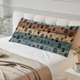 thumbnail image 5 of Gray Blue Paws Long Body Pillow Cover 20x60 Inch, Farmhouse Vintage Modern Blue Brown Wood Decorative Pillowcase with Zipper, Microfiber Pillow Protector, Soft Breathable Long Pillowcases for Women, 5 of 9