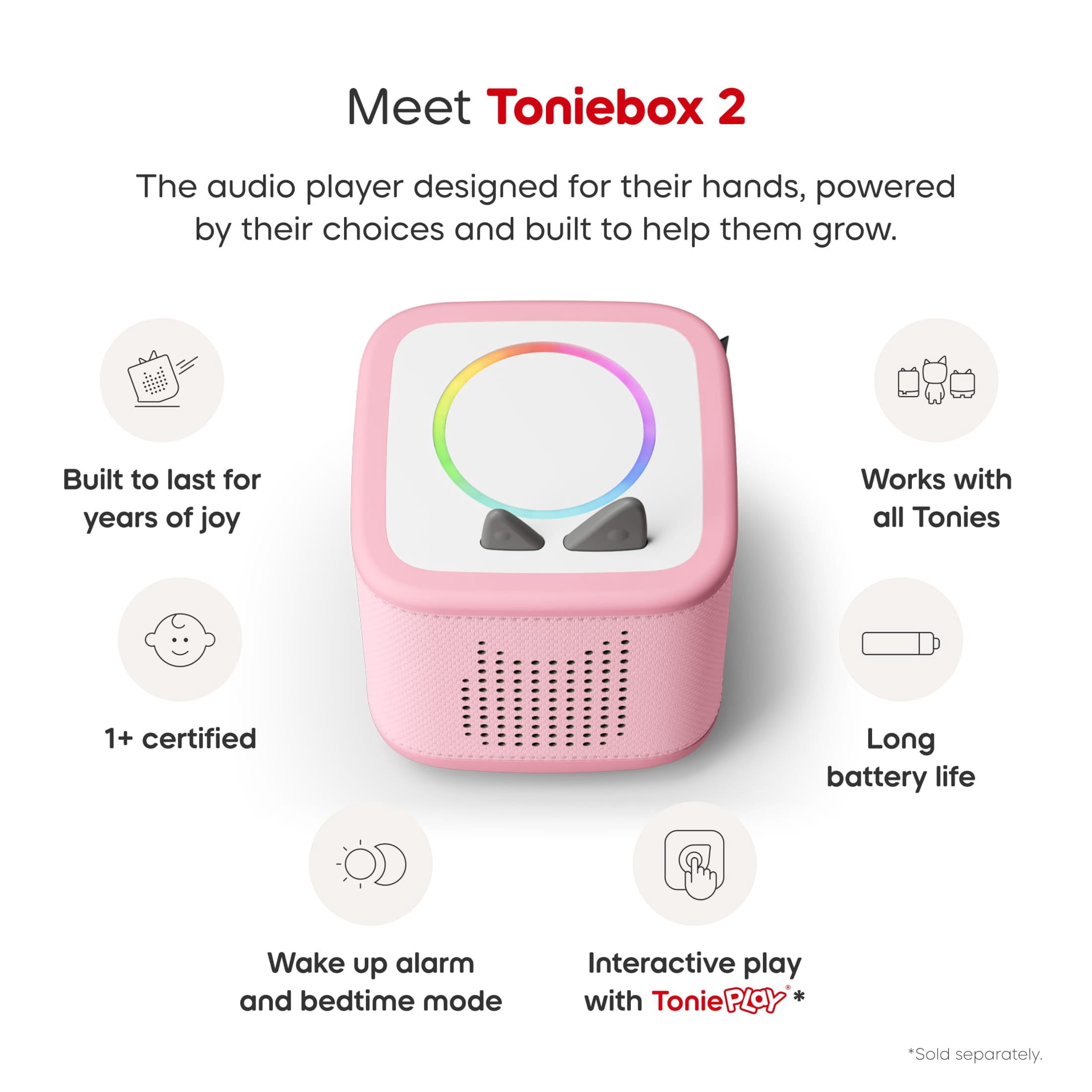 tonies Bluey Toniebox 2 Starter Set - Cloud Pink, Age Group 3+