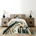 thumbnail image 4 of Ambesonne Cheetah Quilted Bedspread Set 2 Pcs, Mid Century Modern Minimal, Twin Size, Peach Grey Teal and Eggshell, 4 of 5