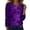 Dark Purple, variant on Women’s Daily Fall Relaxed Casual Blouses, Halloween Crew Neck Long Sleeve Shirts with Halloween Pattern Funny simple loose oversized holiday gathering apparel Black 3XL