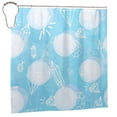 thumbnail image 2 of YFYANG Waterproof Bathroom Shower Curtain, Blue Diamond Geometric Graffiti Shower Curtain Set with Hooks, Home Bathroom Tub Decor - 72 "x72", Iron Hooks, 2 of 6