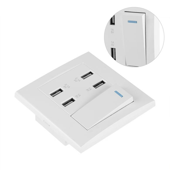 Electric Wall Socket Outlet , Switch Control USB Wall Mounted Power Socket Outlet For Public Places