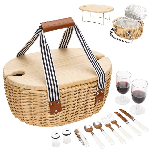 Cesta de pícnic StBoo para 2 personas con mesa de vino Willow