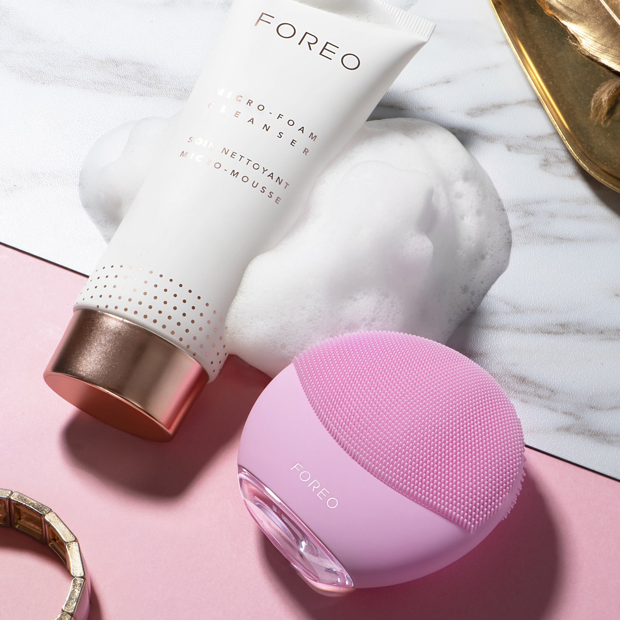 FOREO LUNA MINI 3 Cleansing Facial Brush- Pearl Pink