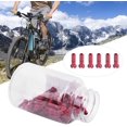 thumbnail image 2 of ABCISI 100pcs Bicycle Spoke, Aluminum Alloy Bicycle Wheel Spoke Bicycle End Caps Spoke Cap, Bike Wheel Spoke Nipples Combine Lightness and Easy to Install, Red, 14x6mm, 2 of 10