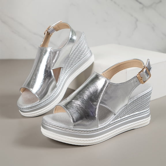 Willtoo Wide Width Platform Wedge Sandals for Women: Comfortable Low Heel Open-Toe Summer Shoes with Adjustable Ankle Strap