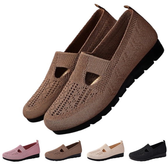 Orthopedic Walking Shoes for Women, 2026 New Soft Sole Mesh Comfort Orthopedic Slip On Breathable Sneaker Shoes,Coffee,39