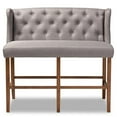 thumbnail image 2 of Baxton Studio Alira Grey Upholstered Walnut Finished Bar Stool Bench, 2 of 10
