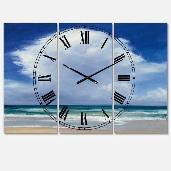 Designart 'Beach Clouds II' Traditional Wall Clock