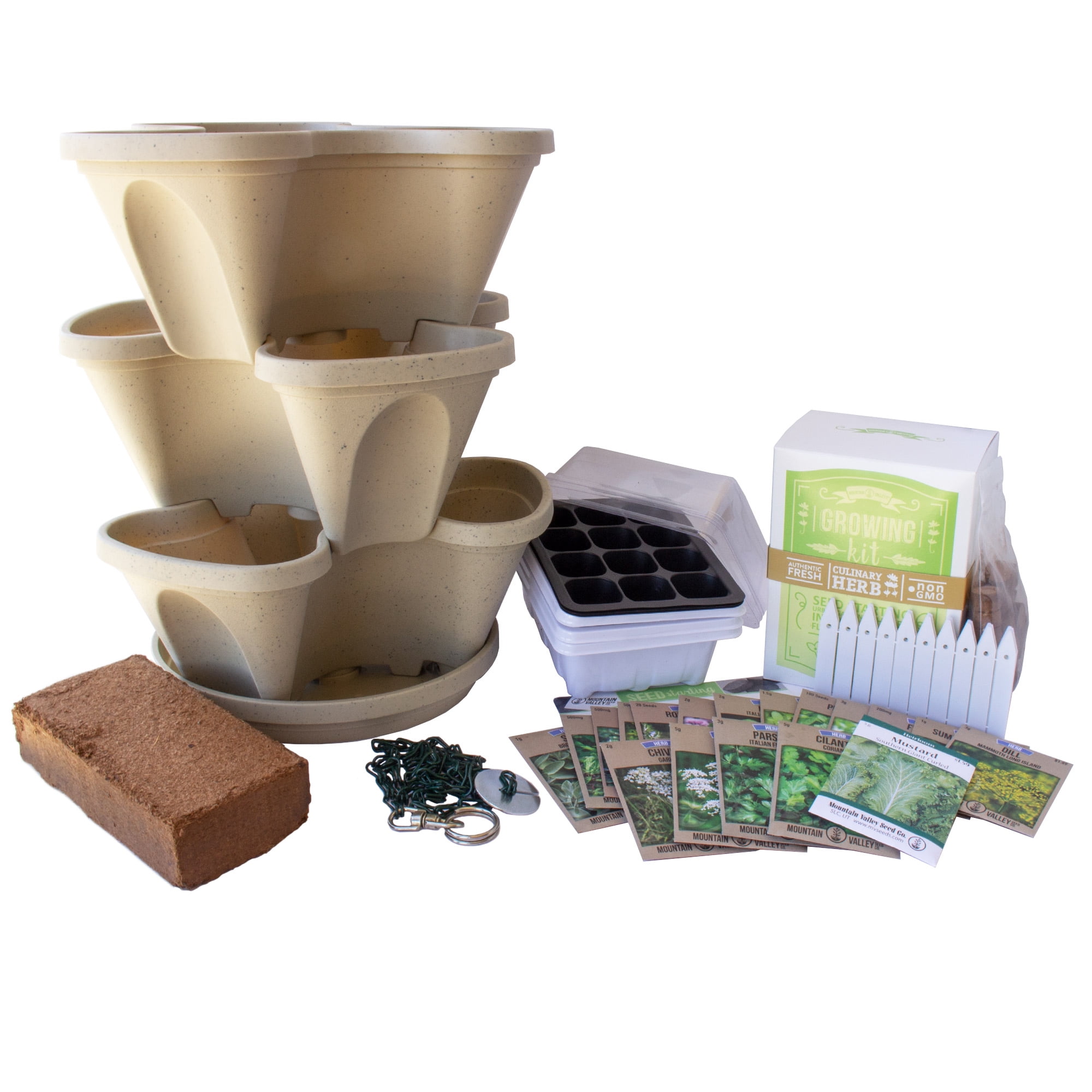 Garden Stacker Planter Culinary Herb Garden Kit Color Stone