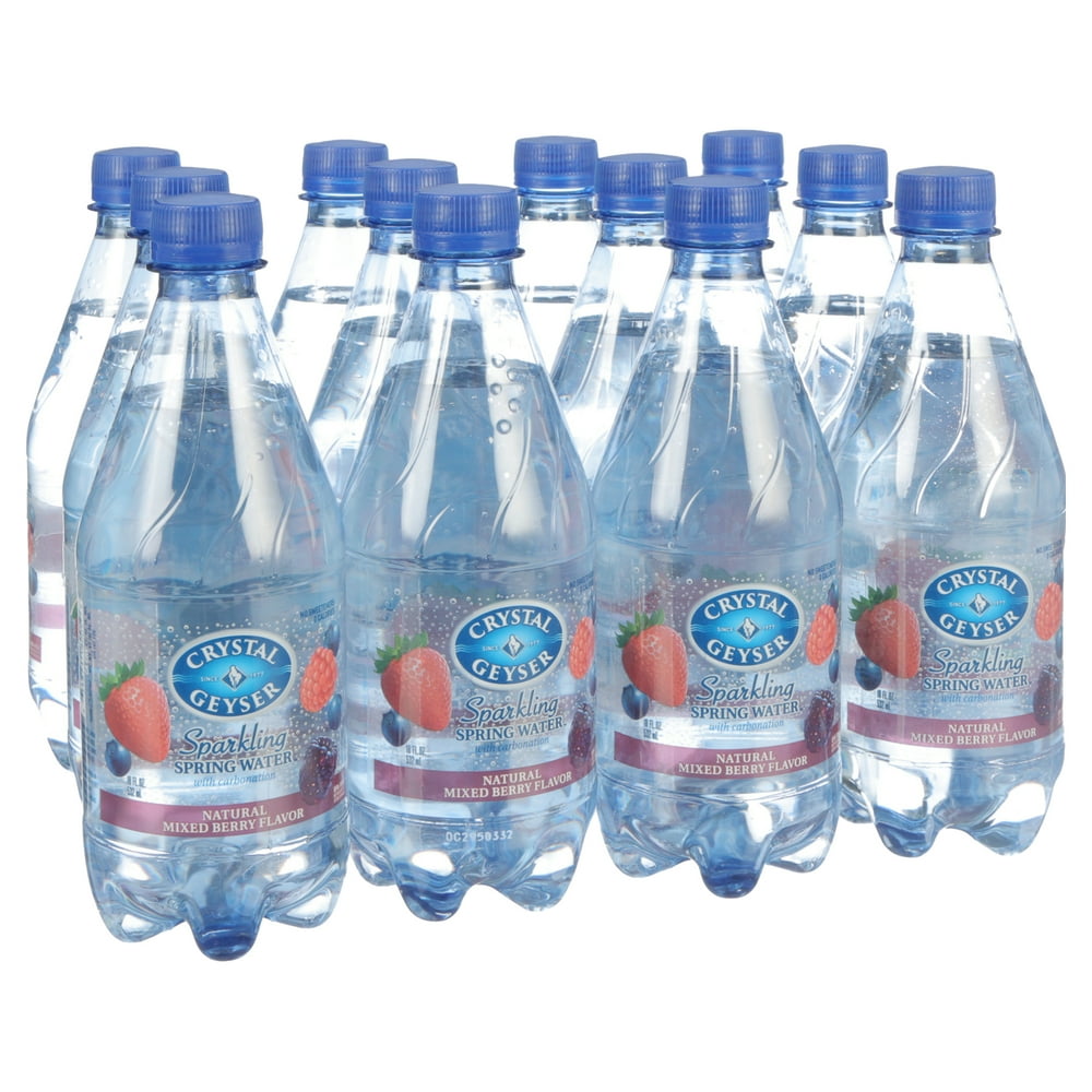 Crystal Geyser Sparkling Spring Water, Mixed Berry, 18oz. PET Bottles